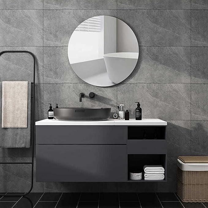12'' Round Wall Mirror Tiles High Clear Reflecticon Self Adhesive Acrylic - Image 4