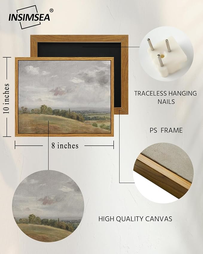 InSimSea Framed Canvas Wall Art Vintage Decor, Rustic Wall Decor - Image 3