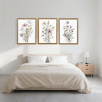 WRFON Framed Botanical Canvas Wall Art Set of 3, Watercolor Floral Prints - Image 4