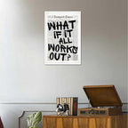 Retro Black And White Newspaper Poster What If It All Works Out Canvas Wall Art - Image 9