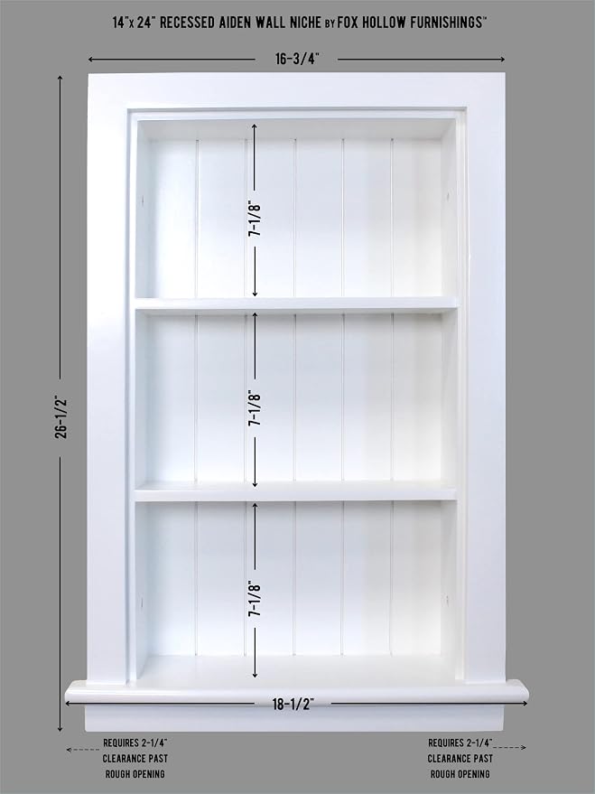 14x24 Aiden Recessed Wall Niche Medicine Cabinet Replacement, in The Wall - Image 2
