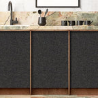 SHUFA Black Brown Cotton-Like Textured Grasscloth Wallpaper Matte Thick Real - Image 5