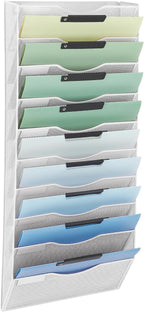 EASEPRES 10 Pocket Mesh Hanging Wall File Organizer, Wall Mounted Mail Paper by EASEPRES