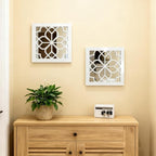 Set of 2 Boho Square Wall Mirrors - Image 3