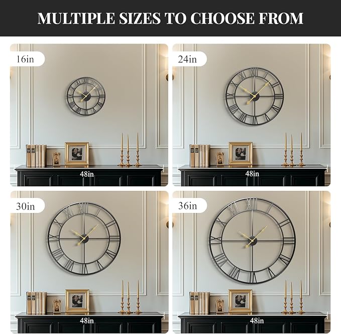 Cuspin 36 Inch Extra Large Wall Clock, Silent Non Ticking Battery Operated - Image 5