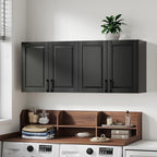 ChooChoo Laundry Room Cabinets, 4 Doors Wall Mounted Storage Cabinet, Kitchen - Image 2