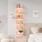Qupui 6-Tier Wall Shelf with RGB LED Lights - Image 5