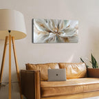 Flower Wall Art Vintage White Floral Canvas Pictures Abstract Blooming Flower - Image 6