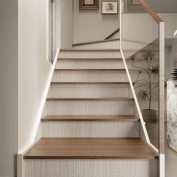 CRE8TIVE Cream White Grasscloth Peel and Stick Wallpaper Textured Grasscloth - Image 5