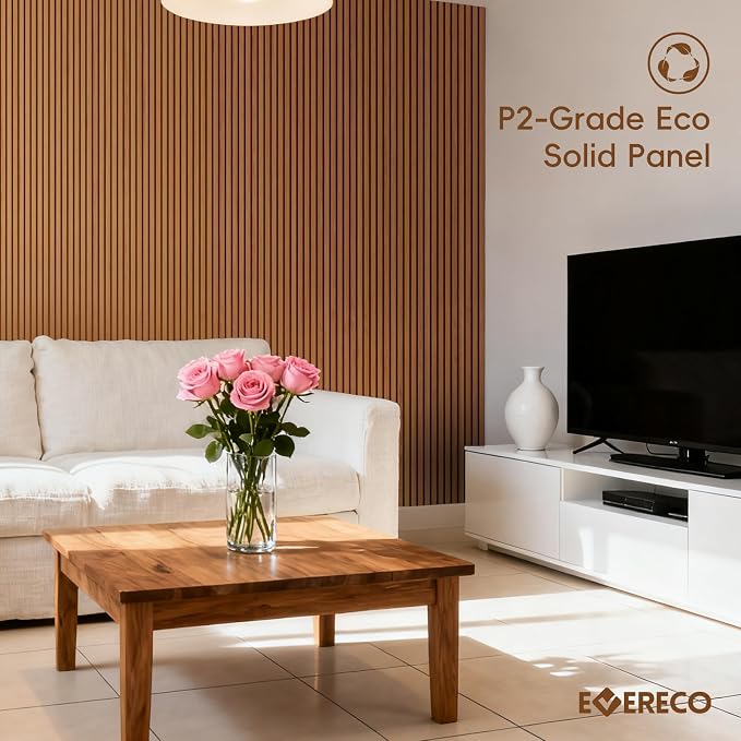 EVERECO 6 Pack Wood Slat Acoustic Wall Panels 92.5" × 7.87", 3D Sound Absorbing - Image 6