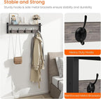 Homode Wall Hooks With Shelf, 24 Inch Coat Rack Wall Mount - Image 4