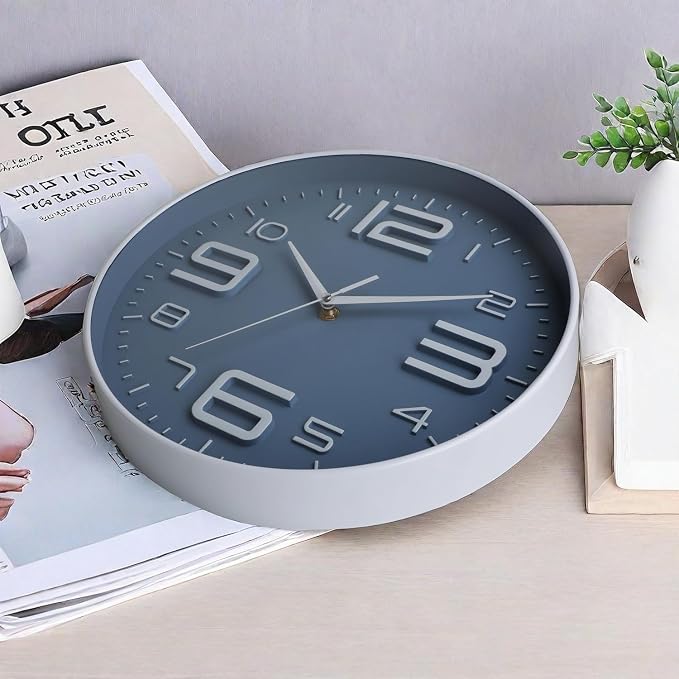 12 inch Silent and Non tick Battery Powered Quartz Round Wall Clock, Suitable - Image 5