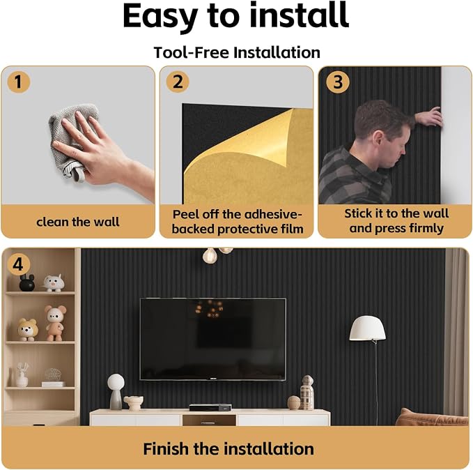 RITOLLO 6 Pack Bilayer Thickened-Sound Proof Wall Panels 47.2"x23.6"x0.72" High - Image 5
