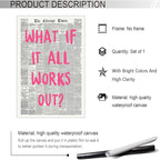 Drimiler What If It All Works Out Poster Retro Newspaper Pink Font Canvas Wall - Image 2