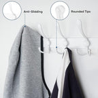 TICONN Wall Mounted Coat Rack, Five Heavy Duty Tri Hooks All Metal Construction - Image 4