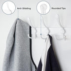 TICONN Wall Mounted Coat Rack, Five Heavy Duty Tri Hooks All Metal Construction - Image 4