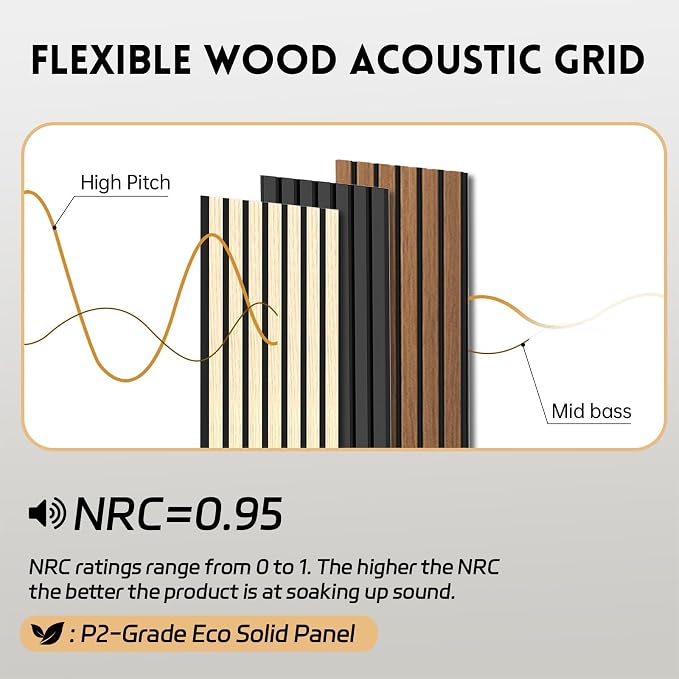 RITOLLO 4 Pack Wood Panels for Wall, 90.55"×12.6" Wood Slat Acoustic Panels for - Image 4