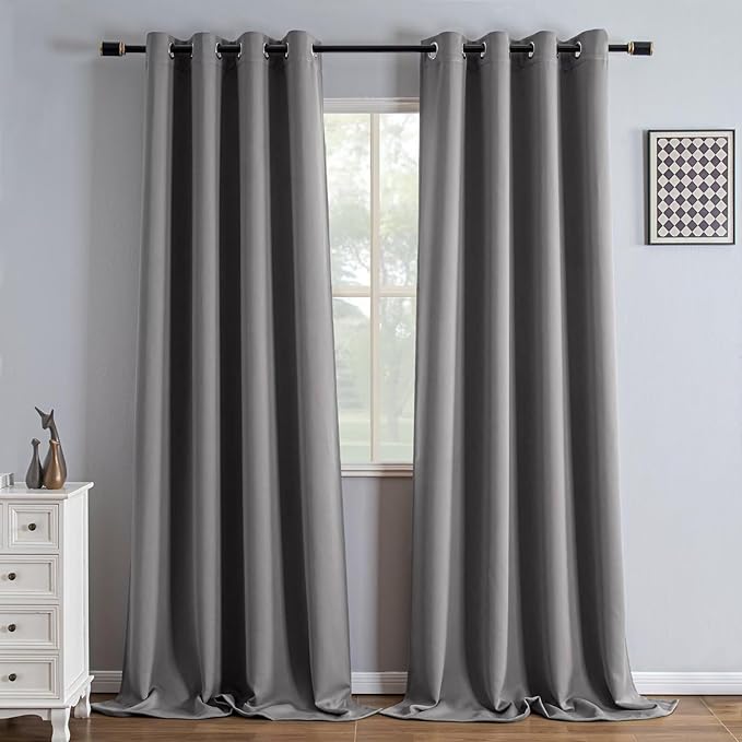 IGEMAEVE Blackout Curtains 108 Inch Length 2 Panels Set, Grommet Energy Saving by IGEMAEVE