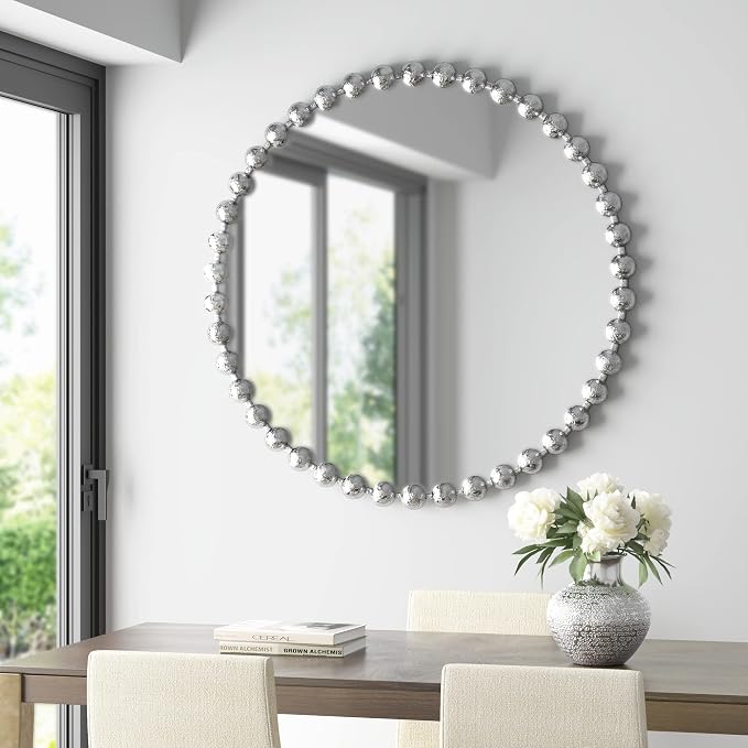 Madison Park Round Mirror, Metal Frame Circle Mirror 36 inch, Wall Art Decor by MADISONPARK