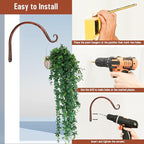 FEED GARDEN 2 Pack 8 Inch Hanging Plant Bracket Wall Hooks Decorative Plant - Image 7