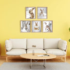 Vodefoad Funny Bunny Bathroom Wall Art 5pcs Bundle Easter Rabbit Posters Animal - Image 6