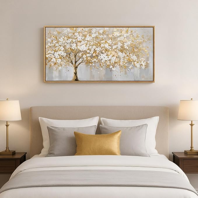 Large Framed Gold Tree Wall Art - Image 7