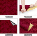 YENHOME 30"X118" Red Velvet Fabric Wallpaper Textured Vintage Velvet Peel and - Image 6