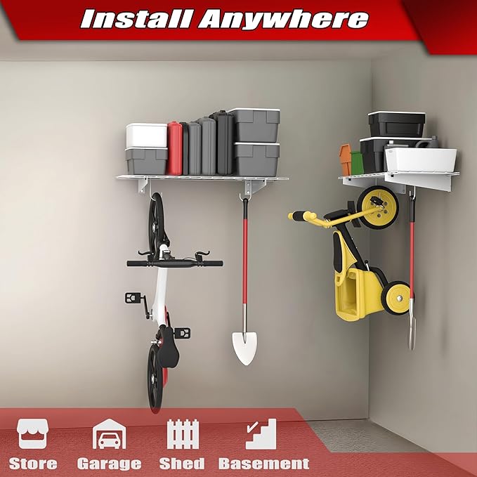 WALMANN 2 Pack Garage Wall Shelves, 45x15 inch Wall Mounted Storage Shelves - Image 3
