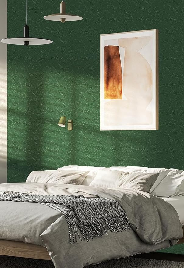 Abyssaly Green Wallpaper Peel and Stick 15.7" x 393.7" Silk Embossed Green - Image 7
