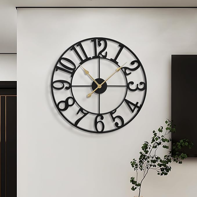 LEIKE Large Wall Clocks for Living Room, Non Ticking, Battery Operated - Image 5