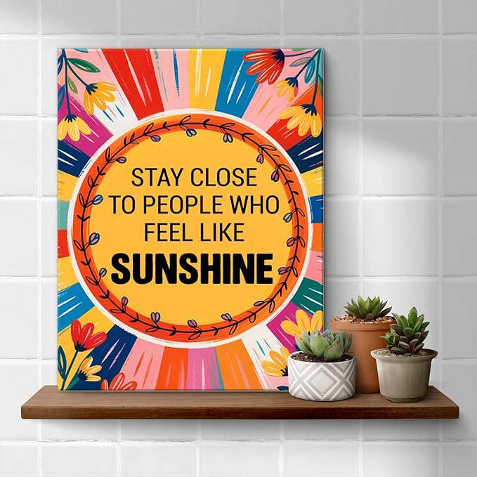 Inspirational Sunshine Wall Art Decor, Motivational Canvas Painting Pictures - Image 4
