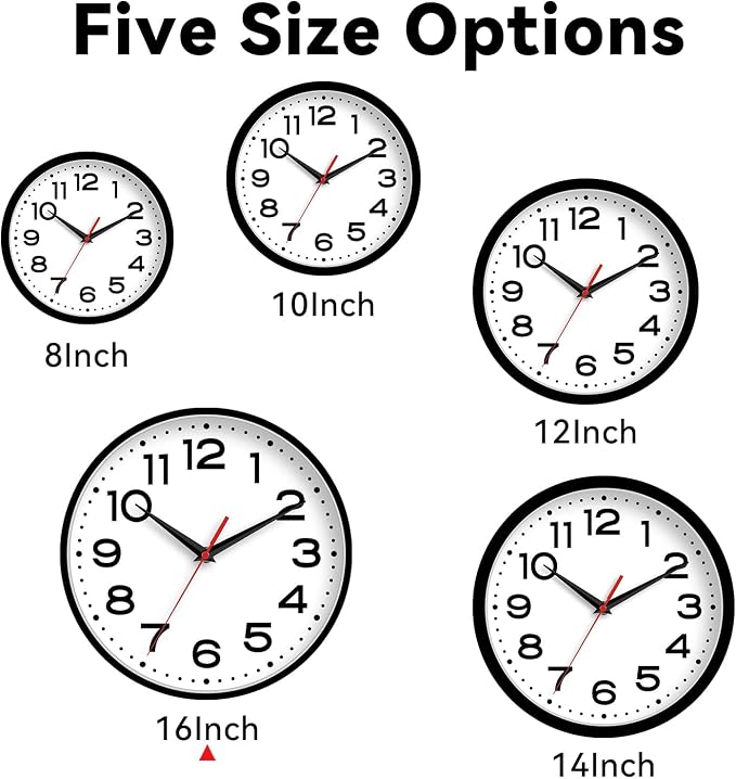 Roymnie Wall Clock Silent Non-Ticking Modern Clock Battery Operated 16 Inch - Image 7