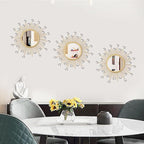 3 Pack Metal Mirrors for Wall Sunburst Wall Mirrors Home Décor Decorative - Image 2
