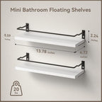 RICHER HOUSE White Bathroom Shelves, Small Floating Wall Mounted Shelf - Image 3