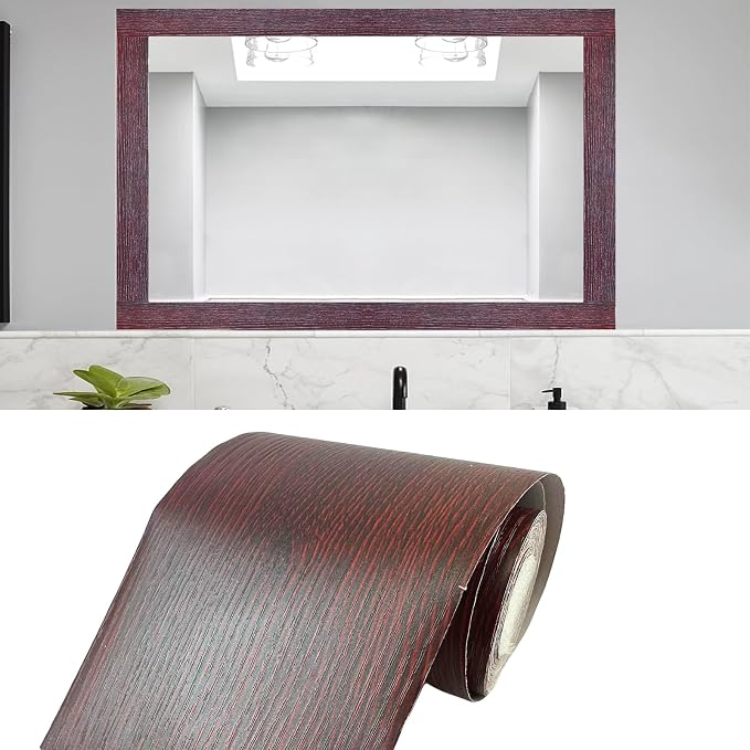 Teemall 10M Black Wood Grain Removable PVC Waterproof Border Wall Decor by Teemall