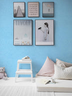 Cohoo Home Blue Peel and Stick Wallpaper Silk Solid Light Blue Contact Paper - Image 7
