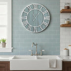 Quelay 20 Inch Coastal Wall Clock, Quiet Ticking Battery Operated, Rustic Retro - Image 7