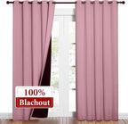 NICETOWN Crystal Pink Full Shade Curtain Panels, Pair of Energy Smart & Noise - Image 2