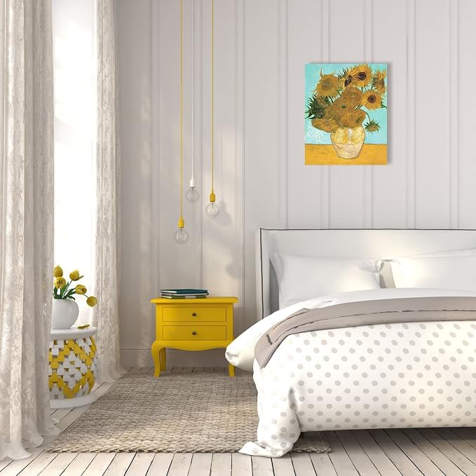 Van Gogh Canvas Wall Art: Twelve Sunflowers Oil Painting Picture Reproduction - Image 6