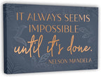 HoneyKICK Nelson Mandela Inspirational Quote Canvas Wall Art by HoneyKickDesigns