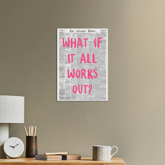 Liyark Retro Trendy Newspaper Canvas Wall Art What If All Works Out Poster - Image 7