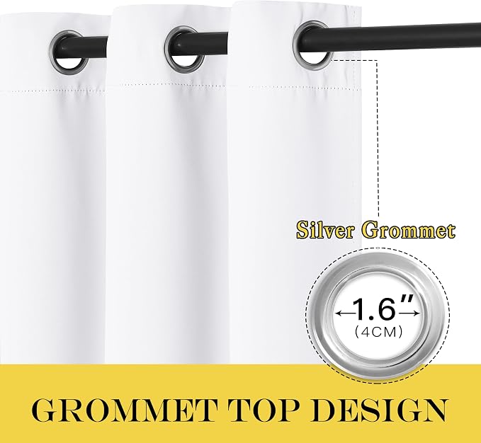 NICETOWN White Room Darkening Curtain 84 inches Long - Image 3