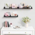 Forbena Black Floating Shelves for Wall, Bahtroom Wall Shelves Over Toilet - Image 6
