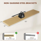Vivelove 12 Inch Deep Floating Shelves 55 inch Long, 2 Inch Thick Wall Shelves - Image 3