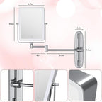 Wall Mounted Lighted Makeup Mirror, Rectangle Double Sided 1X/7X Magnifying - Image 6