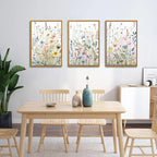 Bwodke Wildflower Wall Art Watercolor Botanical Floral Colorful Canvas Prints - Image 6