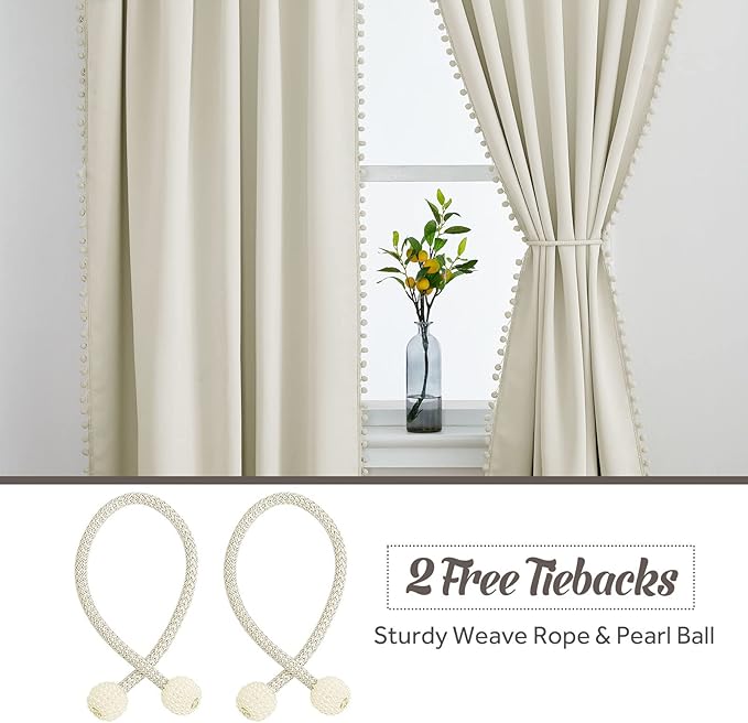 RYB HOME Bedroom Curtains 84 Inches Long Kids Curtains Blackout Window Drapes - Image 5