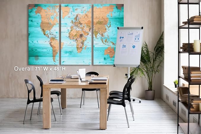 ZEYDRT Wall Art Living Room map of the world Office Wall Decoration Bedroom - Image 5