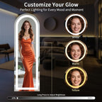 Koonmi LED Arched Full Length Mirror, Lighted Floor Mirrors - Image 4