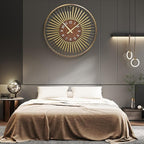 24 Inch Mid-Century Modern Wall Clock, Round Frame Metal Design - Image 6